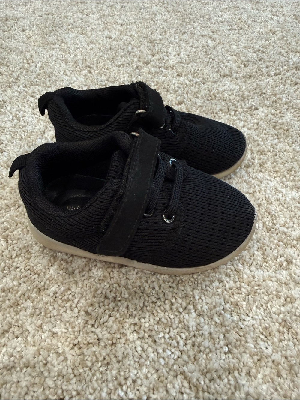 Kids Black Lightweight Athletic Sneakers